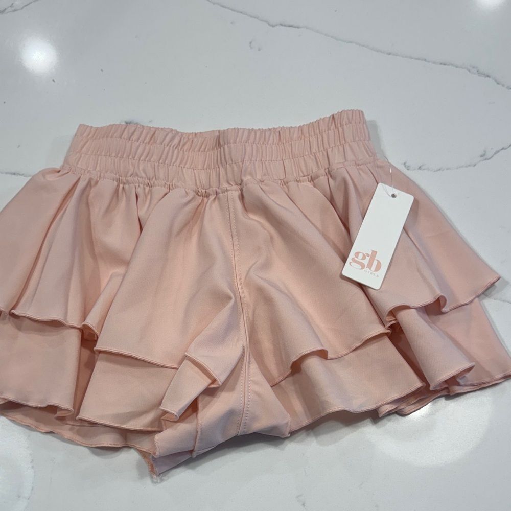 GB Girls Pink Ruffle Butterfly Shorts